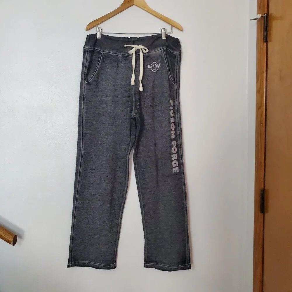 Hard Rock Cafe Pigeon Forge Size XL Gray Sweatpants Pockets Drawstring Waist - Picture 9 of 9
